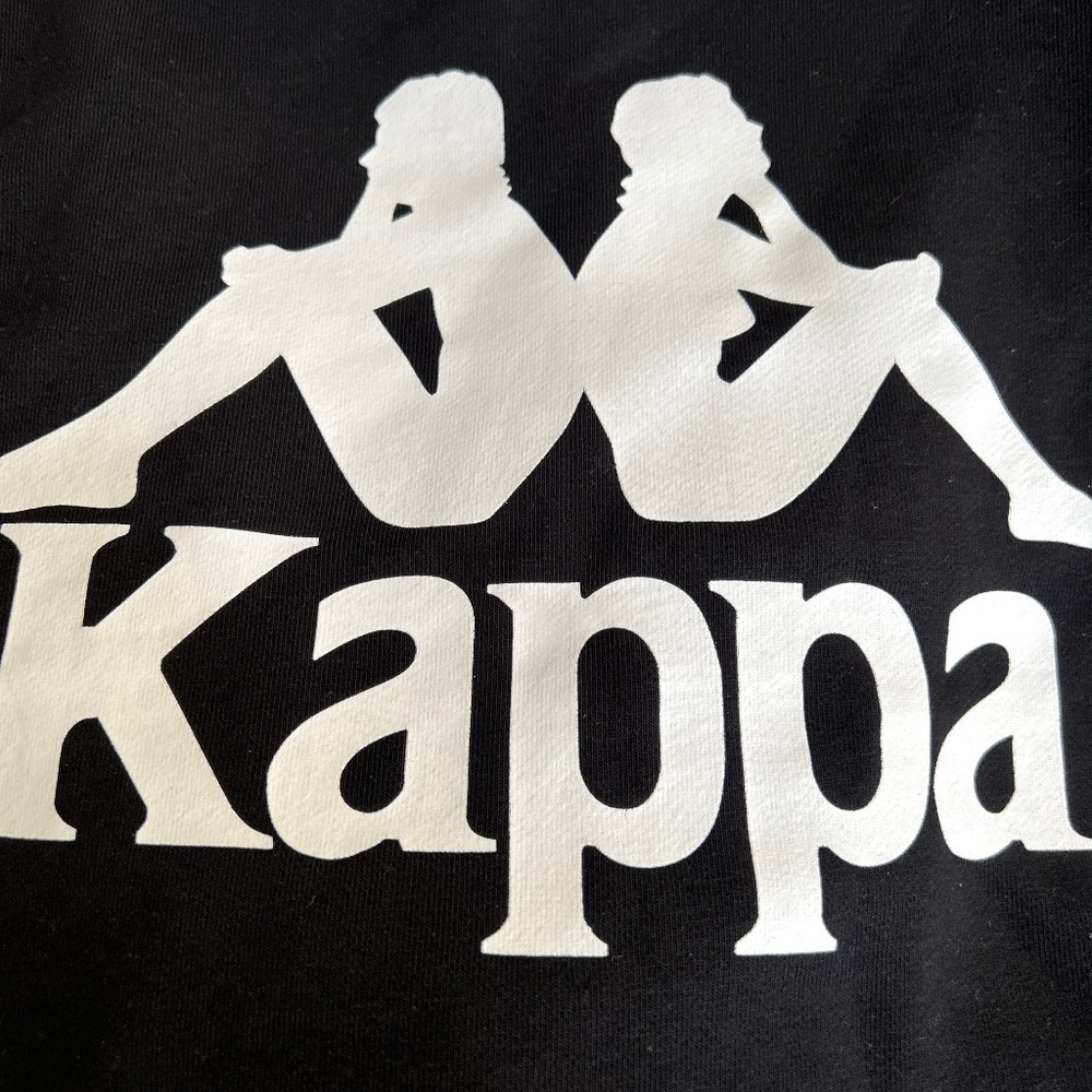 *New* without tags “Kappa” Black and White Hooded Sweatshirt XXL Slim